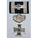 Eisernes Kreuz 2. Klasse 1870 mit Jubiläumsspange "25" und Wiederholungsspange in Miniatur