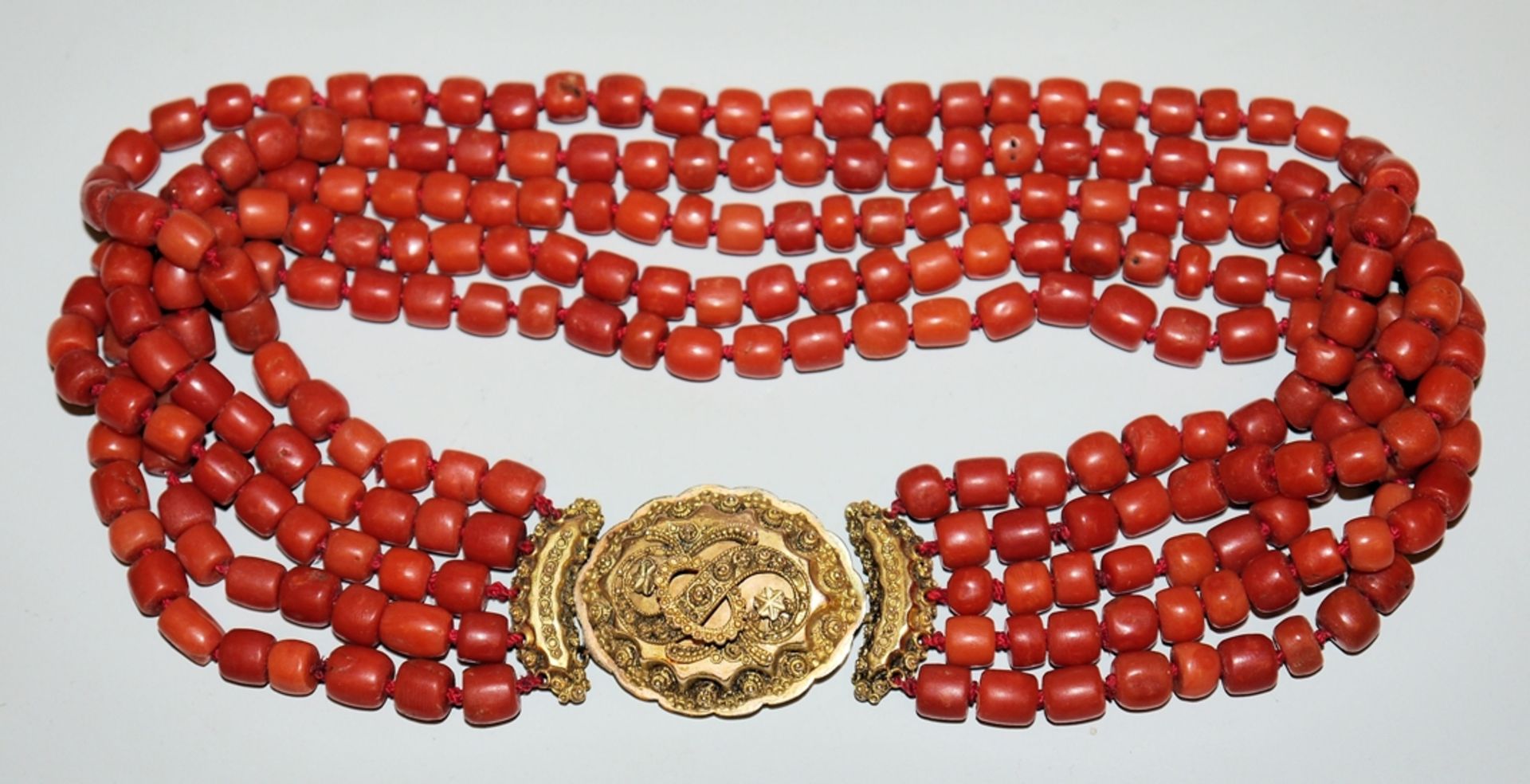 Coral necklace, gold, Netherlands, 2nd half of the 19th century