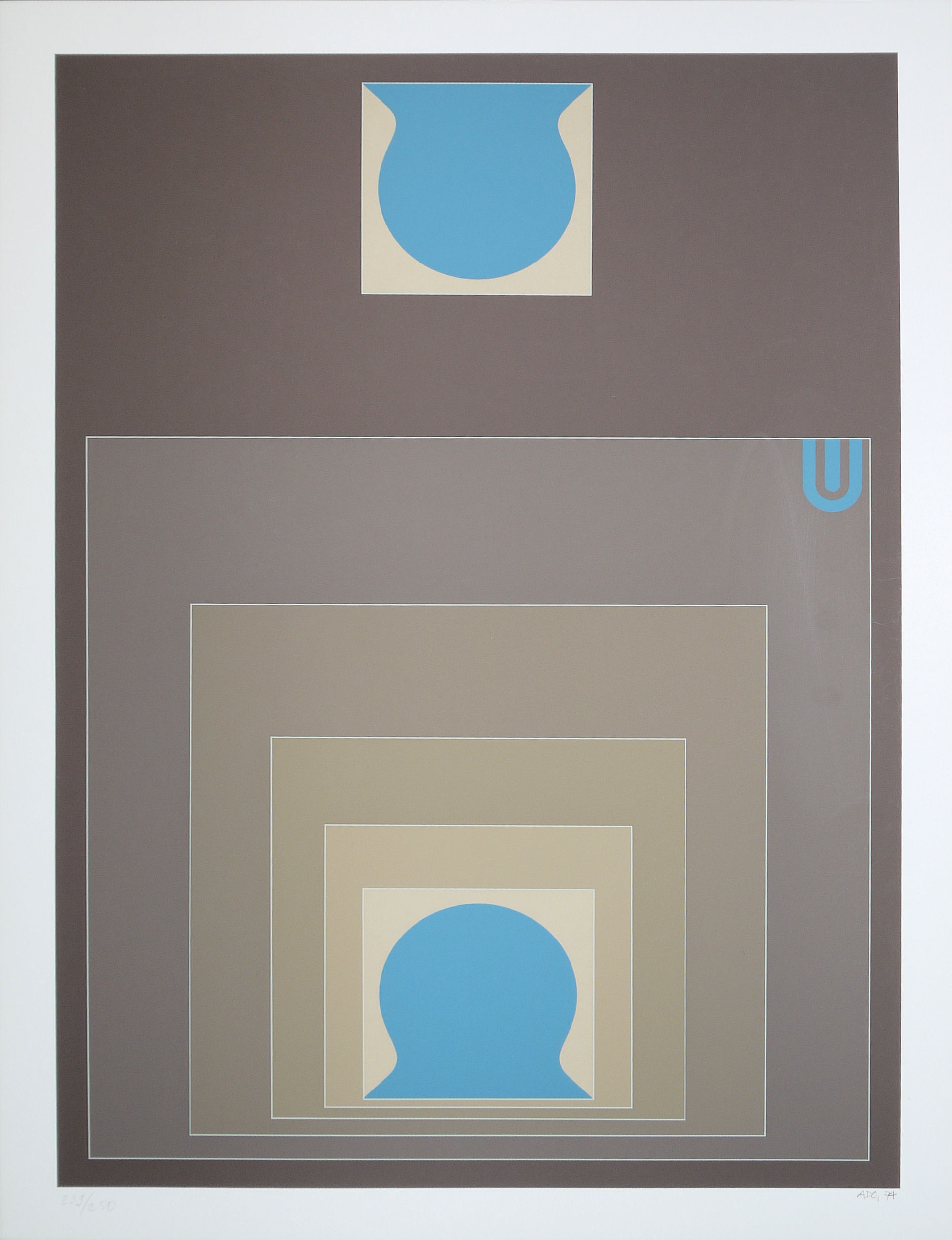 Sato Ado, Compositions, 3 signed colour silkscreens from 1974