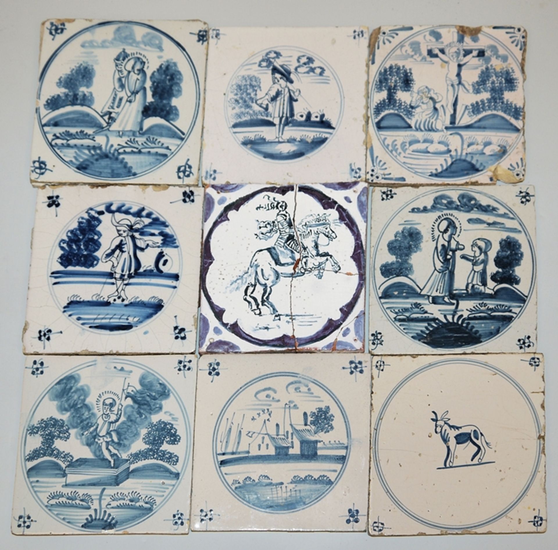 Large collection of Delft tiles from the 17th century onwards - Image 2 of 3