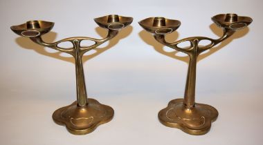 Pair of elegant Art Nouveau candlesticks, probably German around 1900