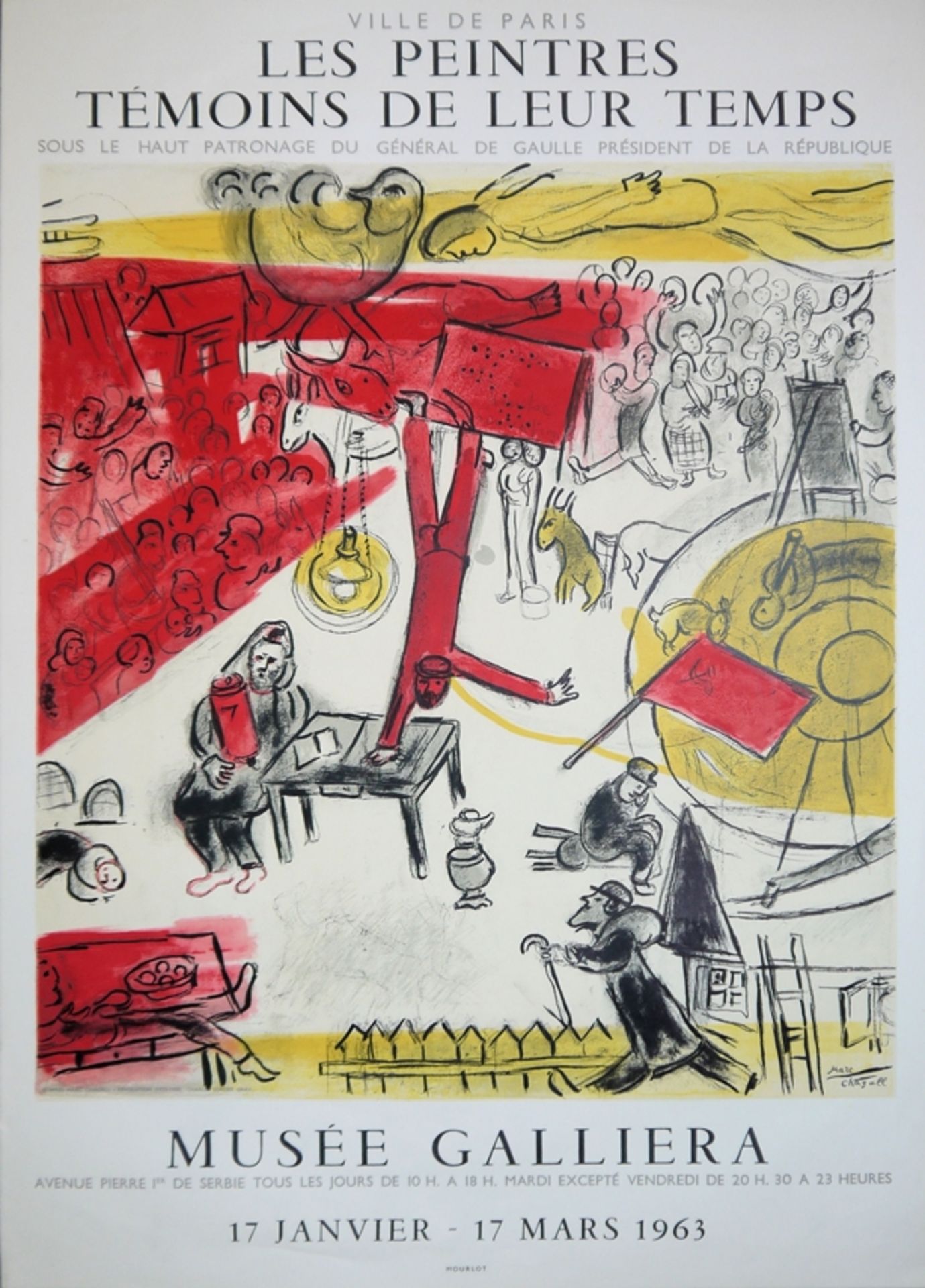 Marc Chagall, "La Révolution", colour lithograph for the exhib. "Les peintres témoins de leur temps