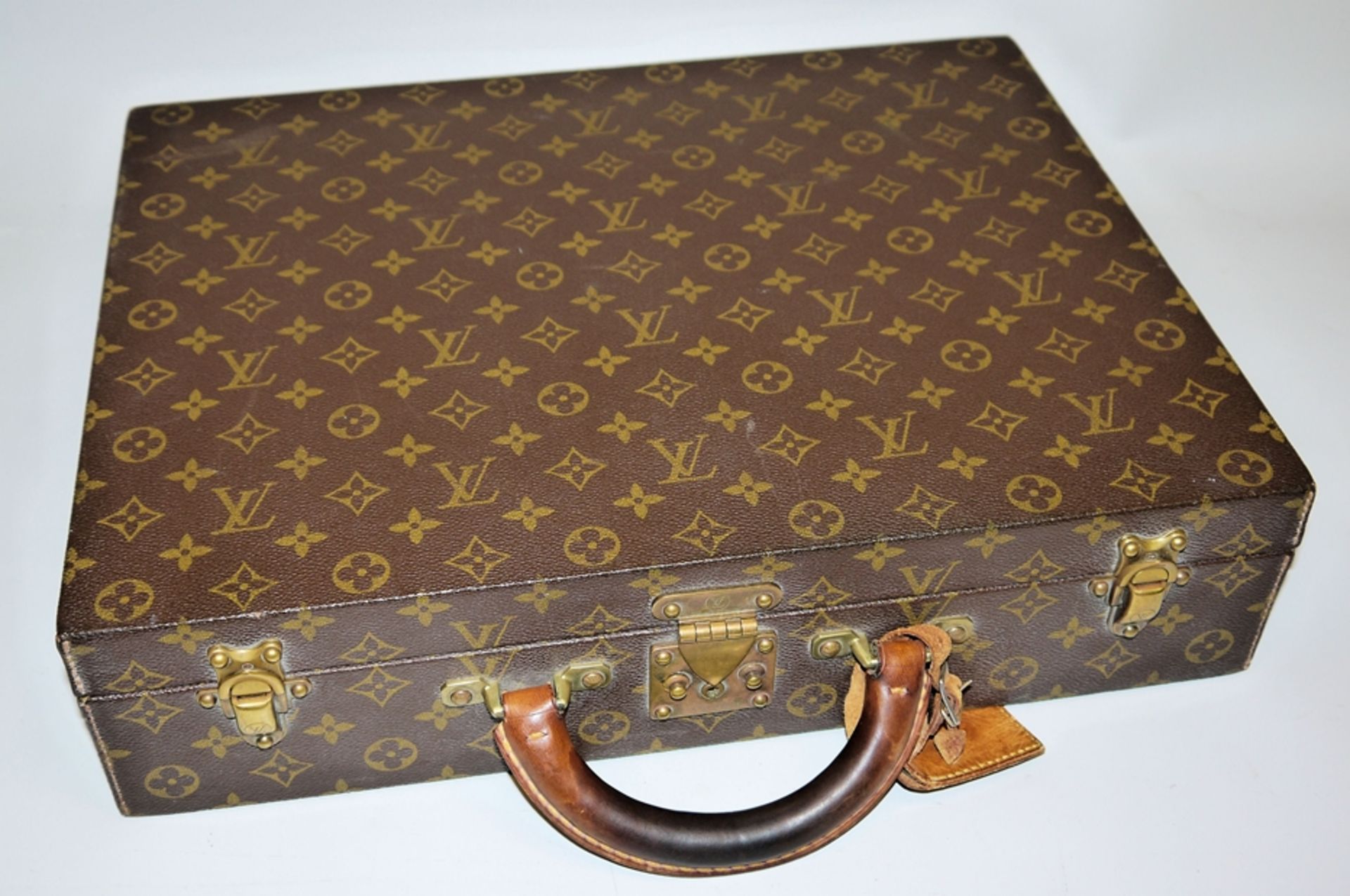 Louis Vuitton, Vintage Monogram Canvas Aktenkoffer Gummiertes Baumwollgewebe mit klassischem Logopr