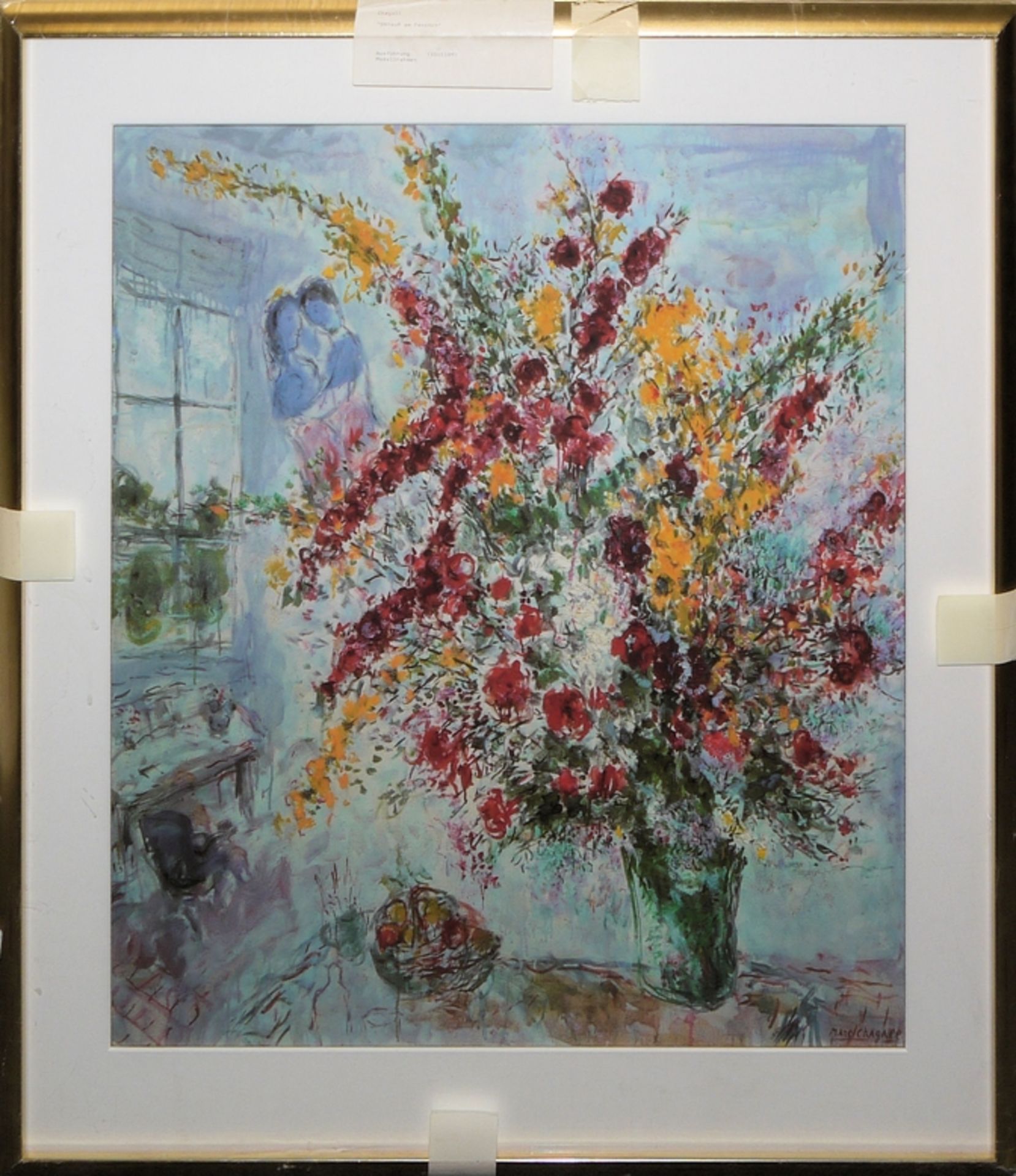 Marc Chagall, "Bouquet de renoncules", large numbered colour lithograph after a painting and thes,  - Image 3 of 5