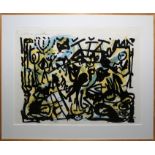 A. R. Penck, Lausanne Suite, signierte Farblithographie von 1990, gerahmt