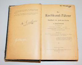 A. Escoffier, Der Kochkunst - Führer, 1st German edition, 1904 with autograph