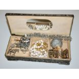 Silver, fashion and pearl jewellery in beautiful jewellery box