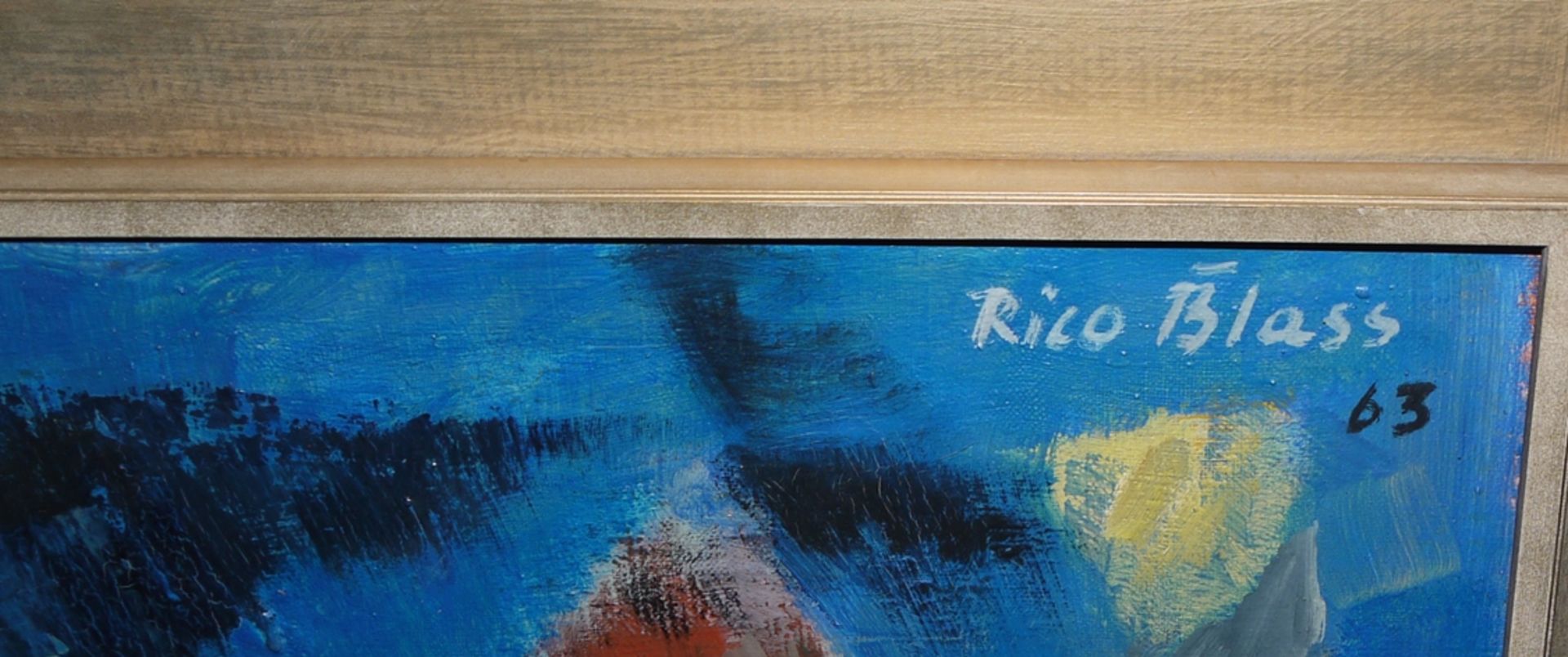 Rico Blass, Informel, large oil painting from 1963, framed - Image 2 of 2