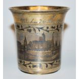 Russian silver cup with niello decoration, Moscow 1844