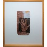 Walter Dahn, Hand, mixed media on envelope, 1990, gallery-framed