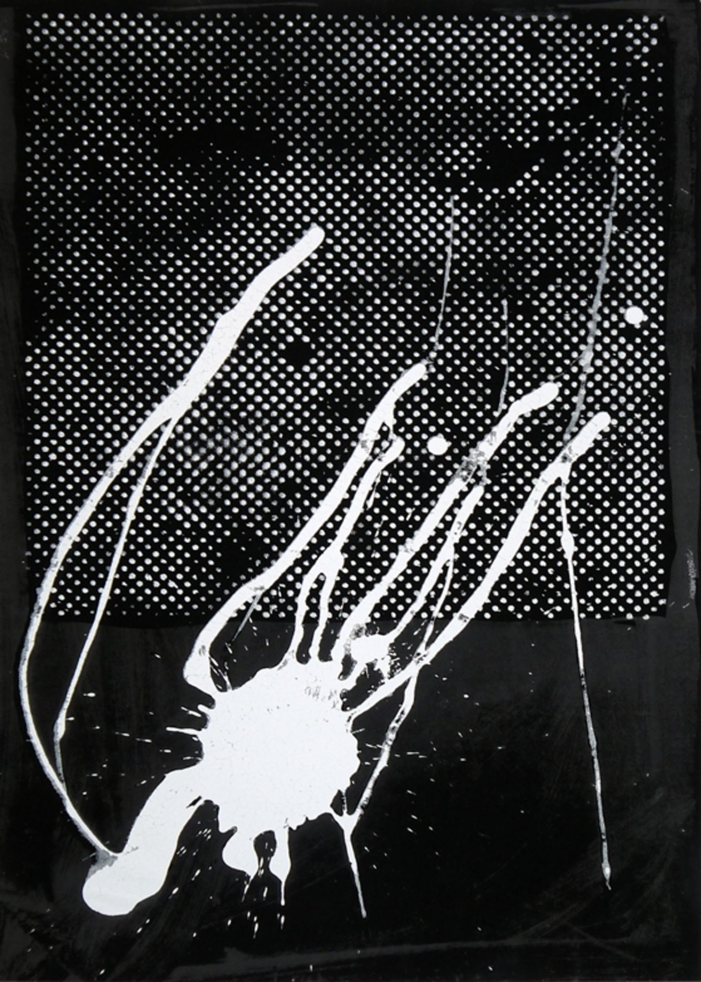 Sigmar Polke, Ohne Titel, signierter Siebdruck auf Velourspapier von 1989