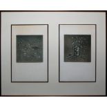 Hiroshi Asada, "Histoire de terre", 5 sign. Farbaquatinta-Radierungen von 1978, 3 x in Kassette, 2 
