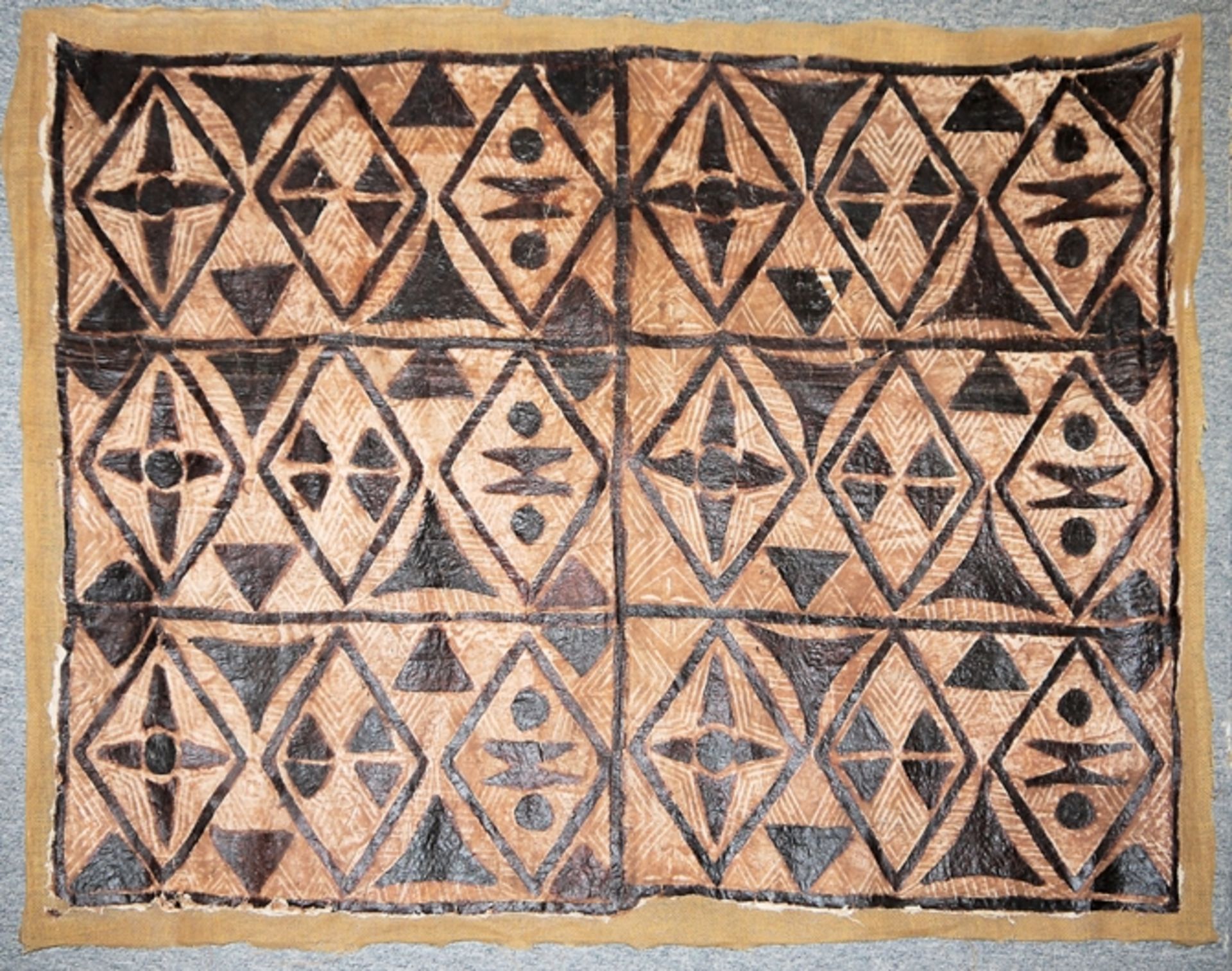 Large bark bast cloth "Tapa" from Samoa, Polynesia