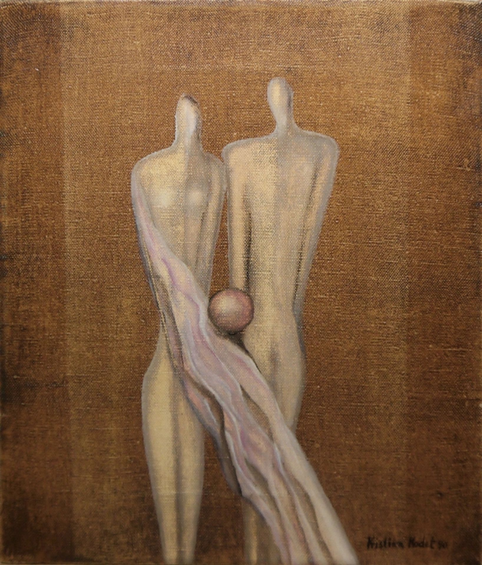 Kristian Kodet, "Milenci II" ( The Lover ), oil painting from 1990