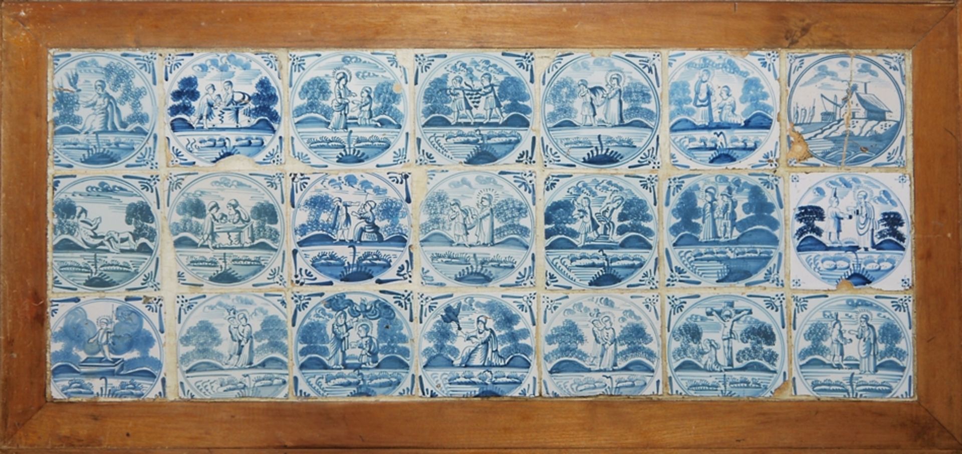 Large collection of Delft tiles from the 17th century onwards