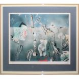 Salvador Dalí, Surrealist Composition, signed colour lithograph, framed