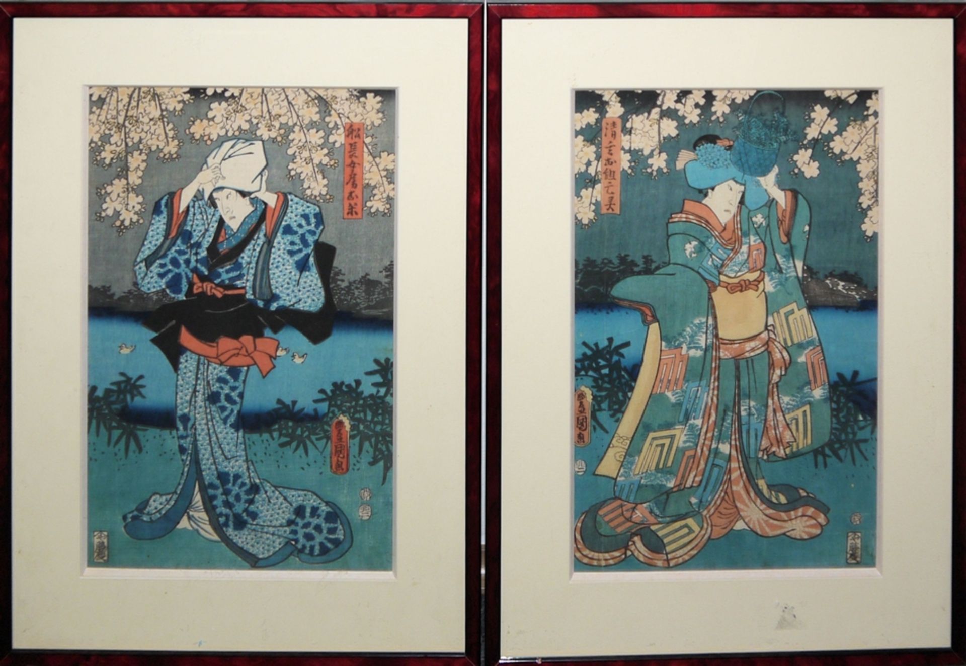 Kunisada inter alia, five Japanese colour woodcuts - Image 3 of 4