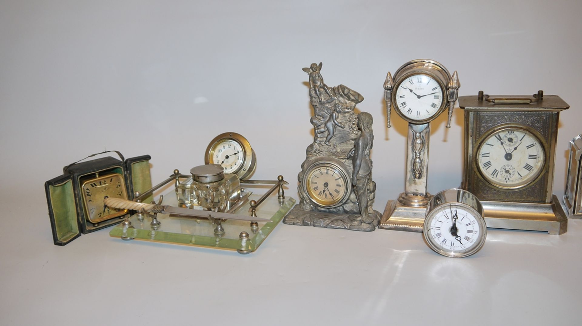 Nine table clocks and alarm clocks, circa 1900/20 - Image 2 of 3