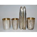 Three silver mugs and a cigar case from an East Prussian family estate