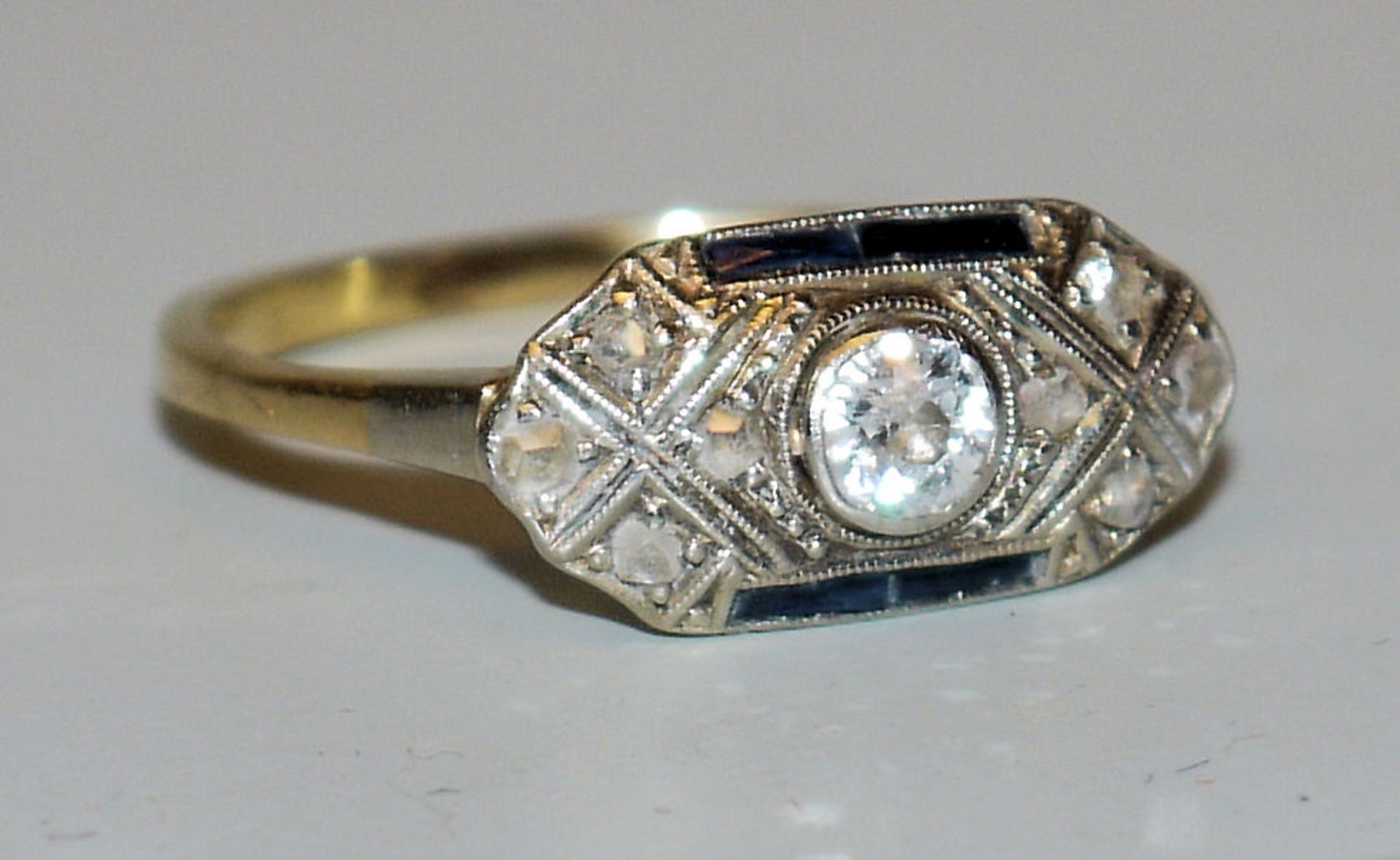 Art Deco diamond ring circa 1920, gold, collector's item,