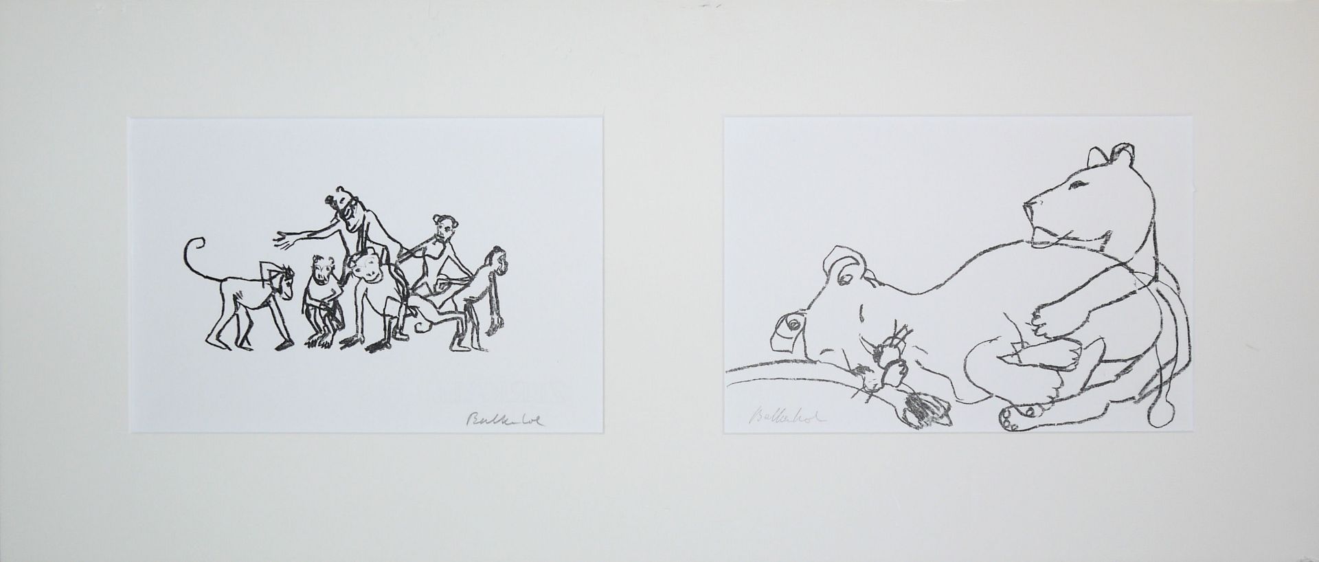 Stephan Balkenhol, Motif I-VIII, eight signed lithographs from 1993 - Image 2 of 8