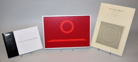 Hellmut Bruch, "Kreisumfang aufgerollt II", fluoreszierendes rotes Acrylglas-Multiple, gerahmt, mit