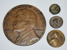 Four coins/medals from antiquity to modern times