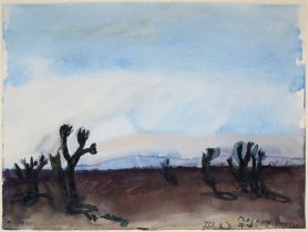 Klaus Fußmann, "Mojave Desert", Wüste in Kalifornien, signiertes Aquarell von 1983