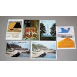 Christo, 6 hand-signed art postcards, one additionally signed by Jeanne-Claude