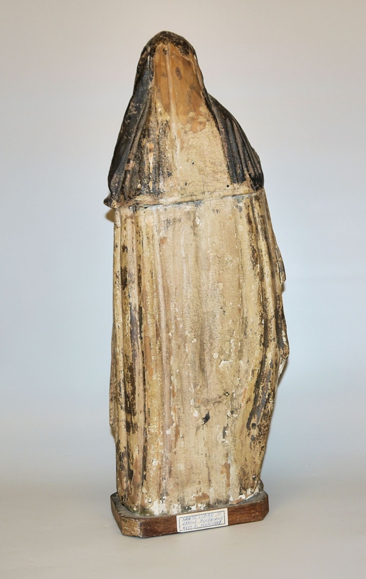 Skulptur einer Heiligen, wohl Klara von Assisi, Italien oder Burgund 17. Jh. - Bild 2 aus 3