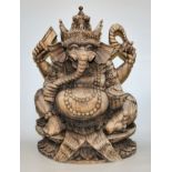 Large wooden sculpture of the elephant god, Bali 20th century