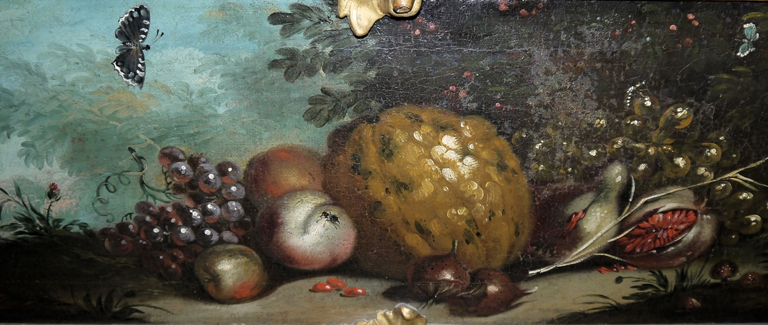 Franz Werner von Tamm attributed to/around the circle, pair of supraports with rabbits, fruit and i - Image 8 of 21