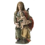 Maria mit Jesuskind auf Thron.
