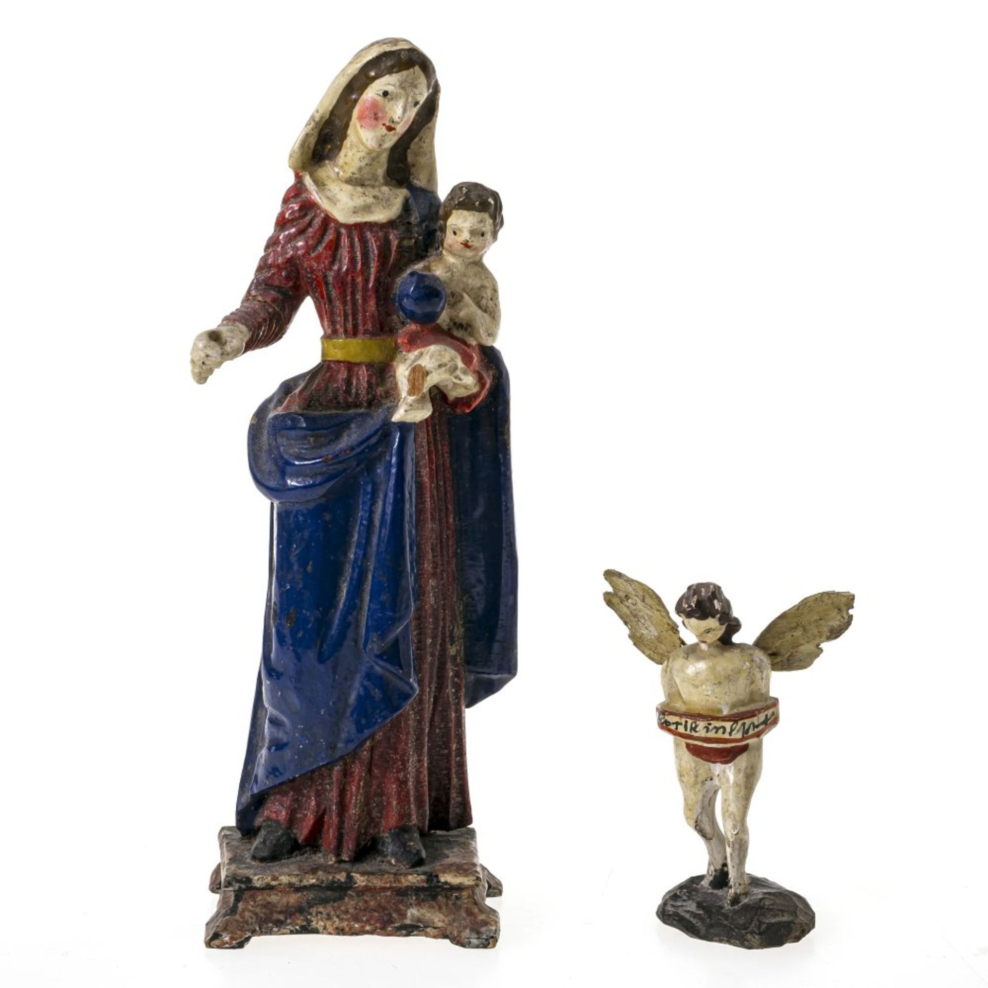 Gottesmutter mit Kind und Satansengel, Oberammergau