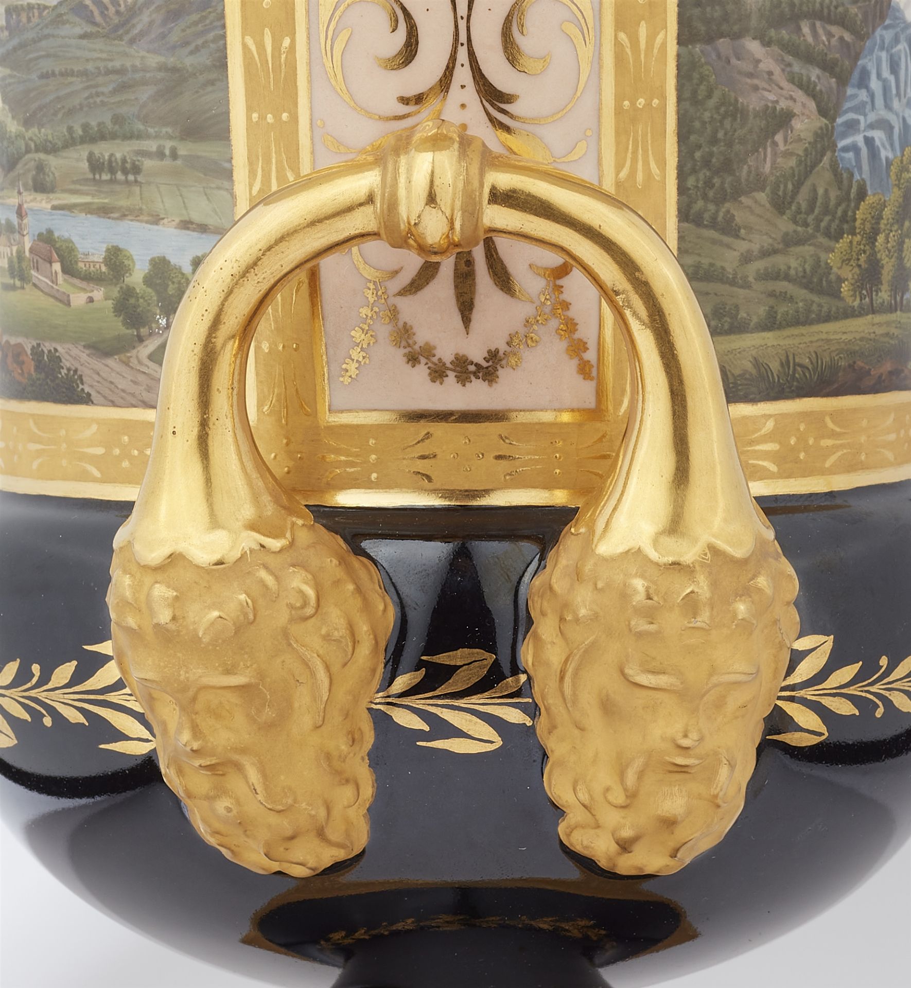 Seltene Vase mit zwei Ansichten der Alpen - Bild 3 aus 3