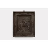A key box with a cast iron plaque of Emperor Maximilian on horseback