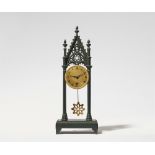 A Neogothic cast iron table clock