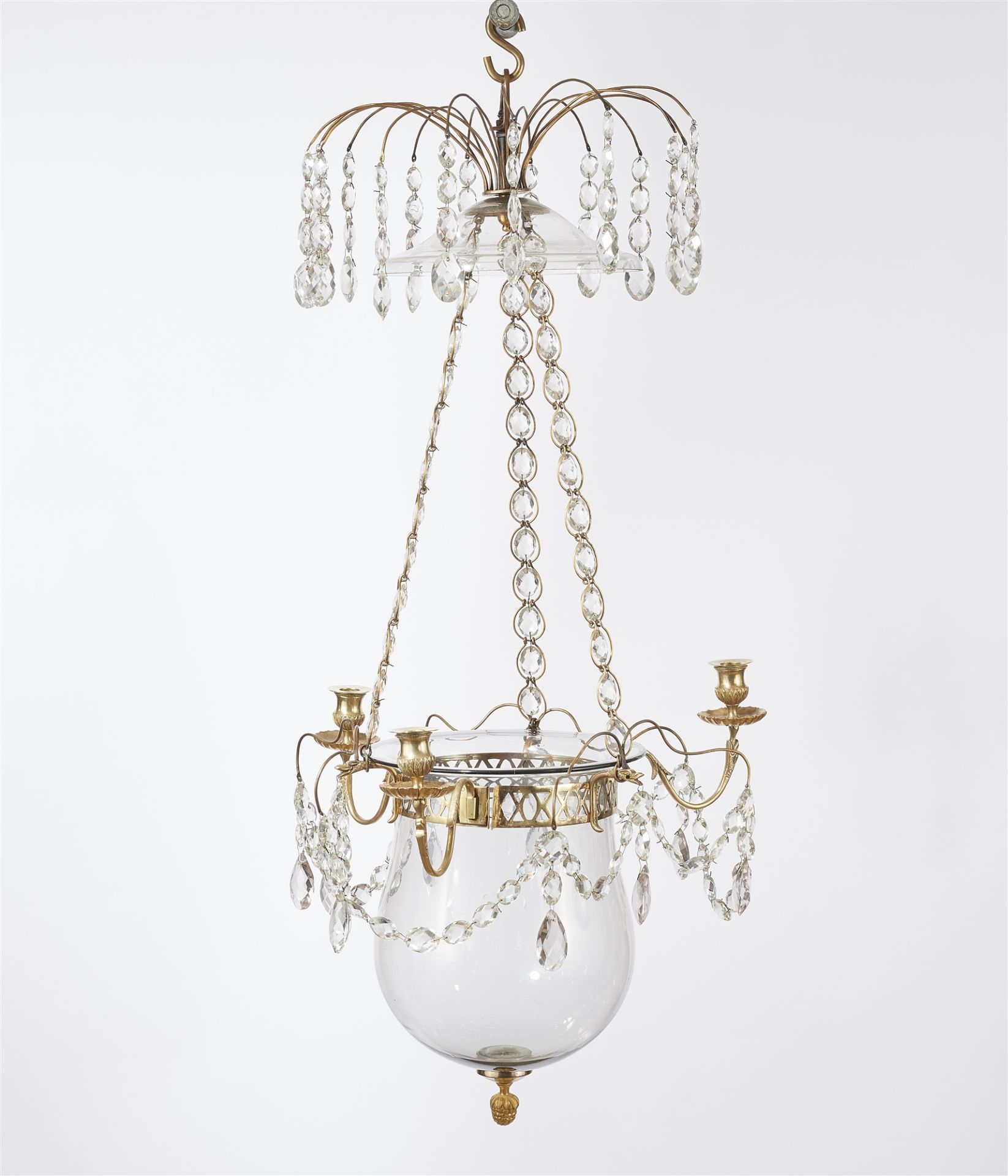 A brass three-flame chandelier - Image 2 of 3