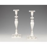 A pair of Biedermeier silver candlesticks