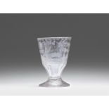 A rare cut glass liquor beaker
