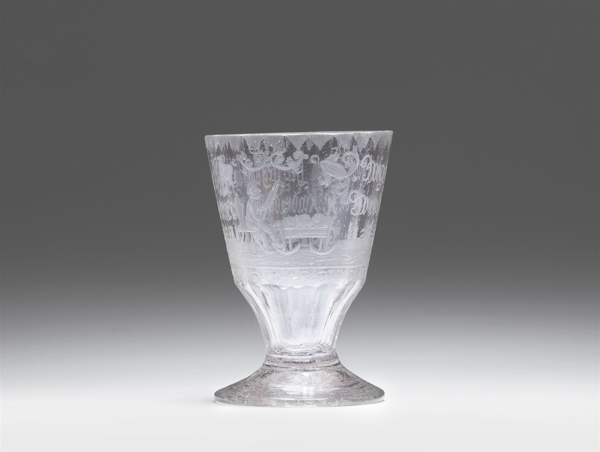 A rare cut glass liquor beaker