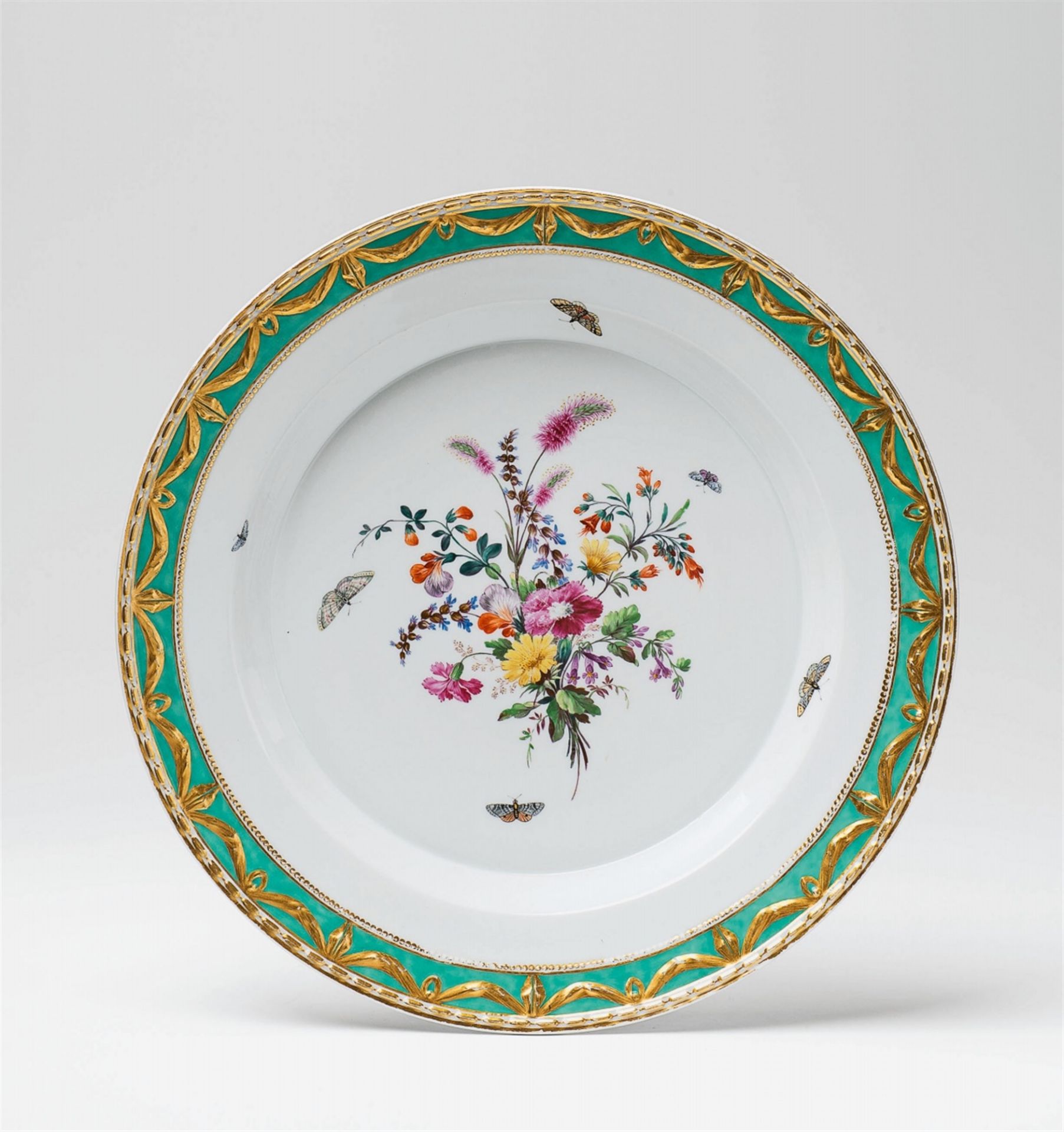 A large Berlin KPM porcelain platter from the dinner and dessert service made for Prince Henry of Pr