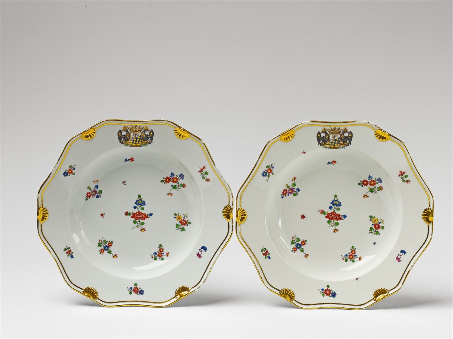 Two Berlin KPM porcelain dishes for Count Podewils