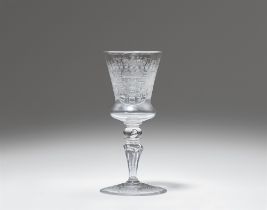 A cut glass goblet with the arms of Imperial Count Friedrich Karl von Schönborn-Buchheim