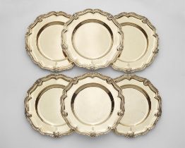 Six Berlin silver plates made for the Grand Dukes of Mecklenburg
