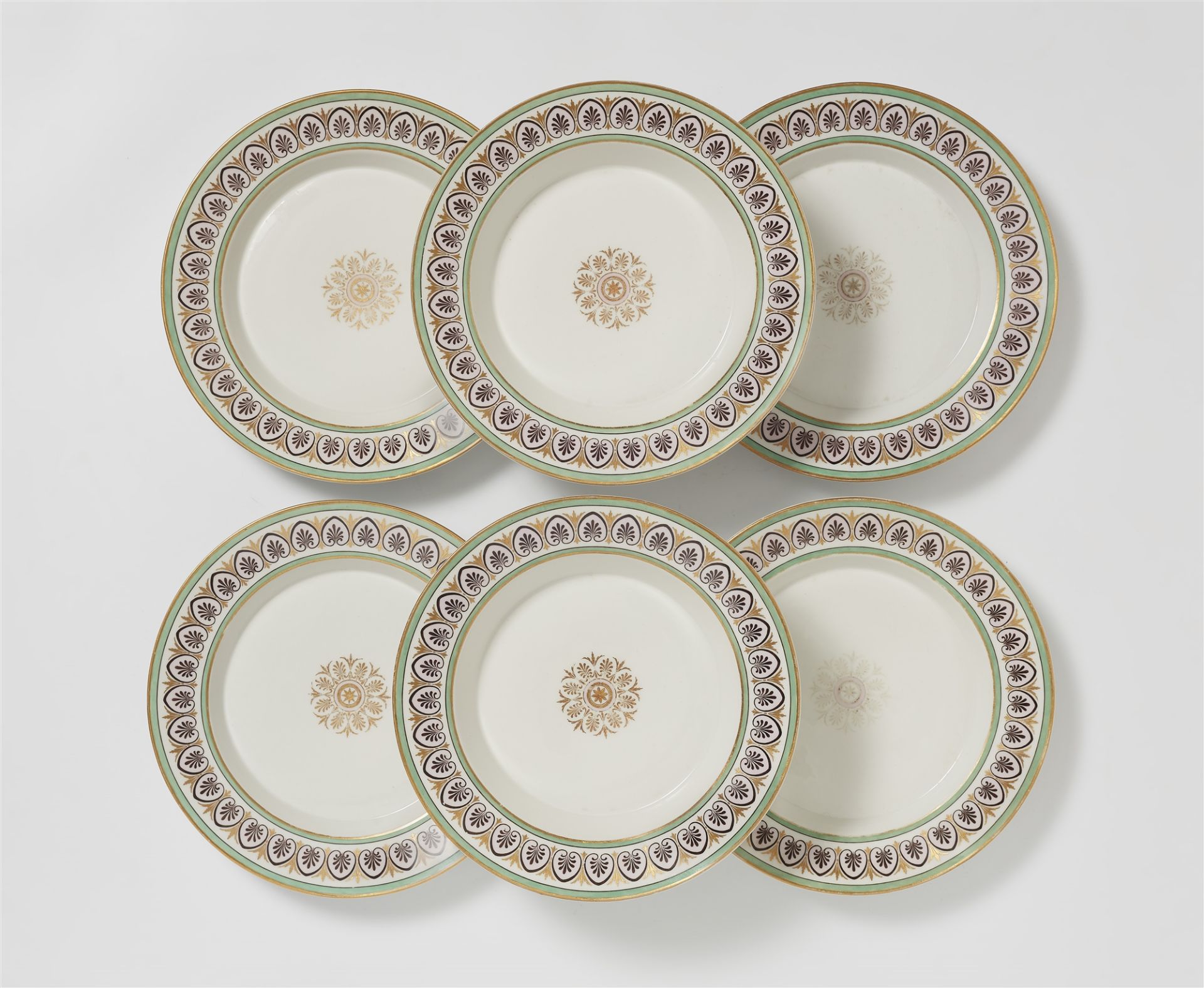 Seven Berlin KPM porcelain items from a Neoclassical service - Image 2 of 2