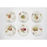 Six Berlin KPM porcelain plates from a dinner service with vegetable motifs in "weichmalerei"