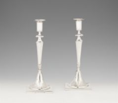 A pair of Neoclassical Berlin silver candlesticks