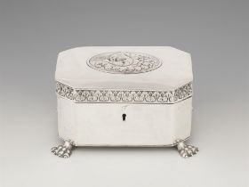 A Neoclassical silver sugar box