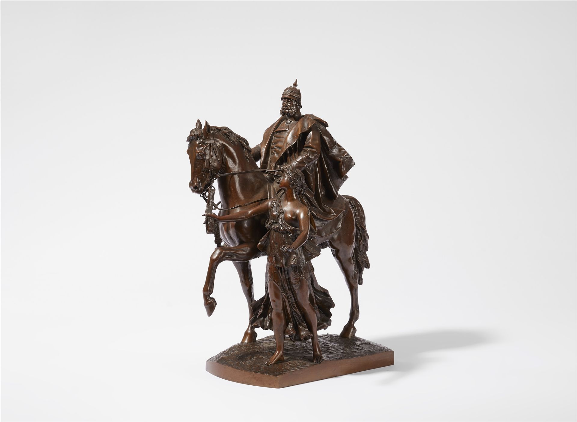 Reinhold Begas, Kaiser Wilhelm I. zu Pferd, geführt von der Allegorie des Sieges